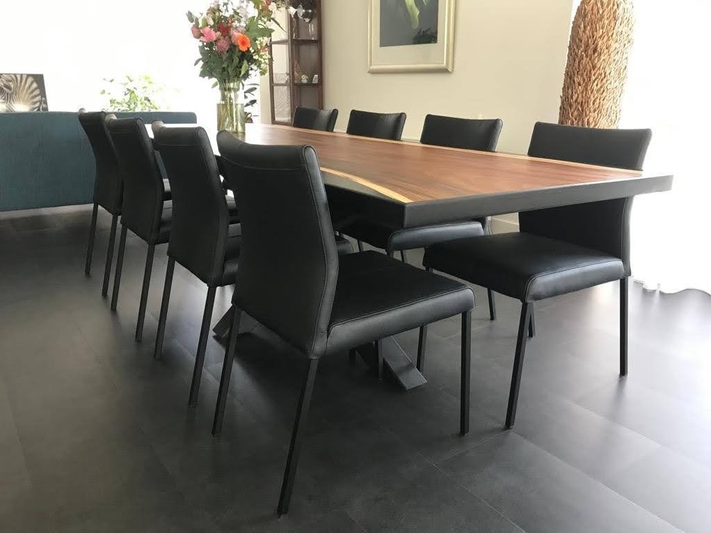 Set van leren eetkamerstoelen - zwart ShopX