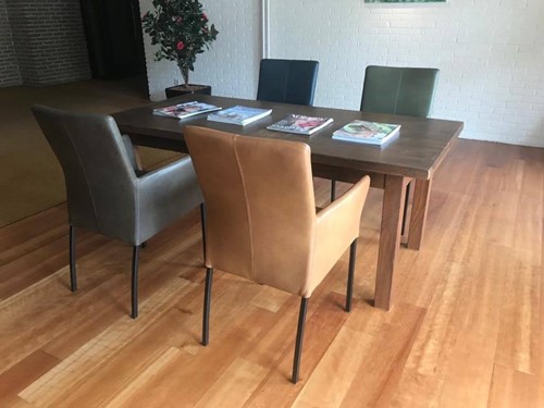 Set van 4 leren eetkamerstoelen - diverse kleuren leer