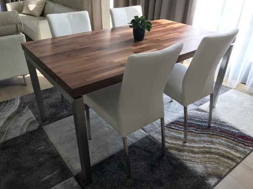 Set van 4 leren eetkamerstoelen - wit leer