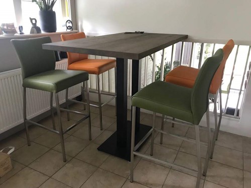 Set van 4 leren barstoelen - diverse kleuren leer