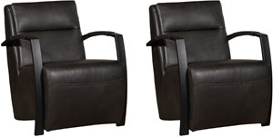 Leren fauteuil arrival, grijs leer, grijze stoel
