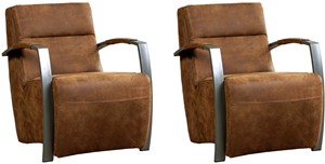 Leren fauteuil arrival, 120+ kleuren leer, in stoel