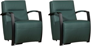 Leren fauteuil arrival, groen leer, groene stoel