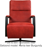 Leren industriële draaifauteuil hoge rugleuning Award - Toledo Leer Khaki - Frame zwart - Stervoet zwart-2