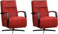 Leren industriële draaifauteuil hoge rugleuning Award - set van 2 fauteuils