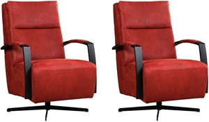 Set van 2 Leren industriële draaifauteuils hoge rugleuning Award