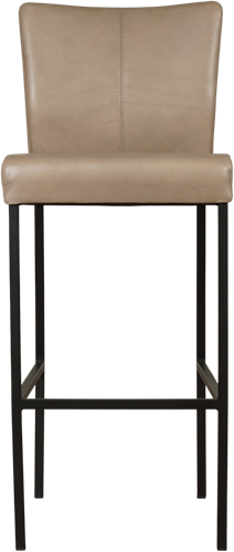 Leren barkruk Revolt hoog - Granada leer Taupe - Kleur poot, zwart-2