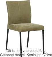 Leren eetkamerstoel Basic - Vintage Elephant - Kleur poot, zwart-1