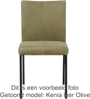 Leren eetkamerstoel Basic - Vintage Elephant - Kleur poot, zwart-2