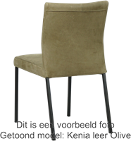 Leren eetkamerstoel Basic - Vintage Elephant - Kleur poot, zwart-3