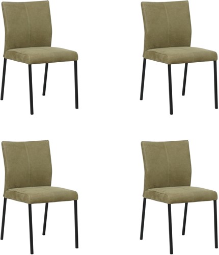 Leren eetkamerstoel Basic - set van 4 stoelen