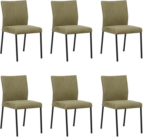 Leren eetkamerstoel Basic - set van 6 stoelen