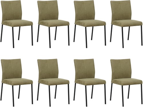 Leren eetkamerstoel Basic - set van 8 stoelen
