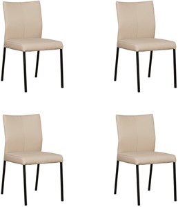 Leren eetkamerstoel basic, bruin leer, bruine keukenstoelen