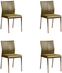 Leren eetkamerstoel basic, groen leer, groene keukenstoelen