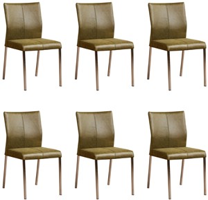 Leren eetkamerstoel basic, groen leer, groene keukenstoelen