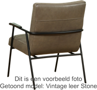 Grijze leren industriële retro fauteuil Beam - Vintage leer Stone (grijs leer)-3