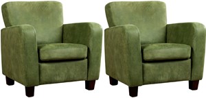 Leren fauteuil believe, groen leer, groene stoel