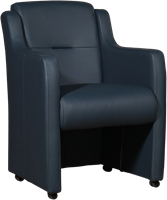 Leren eetkamerfauteuil Mass - Granada leer Savannah - Met handgreep Zwart