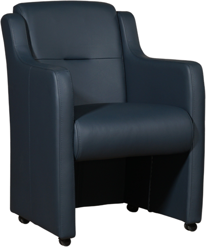 Leren eetkamerfauteuil Mass - Toledo Leer Leem - Met handgreep Zwart