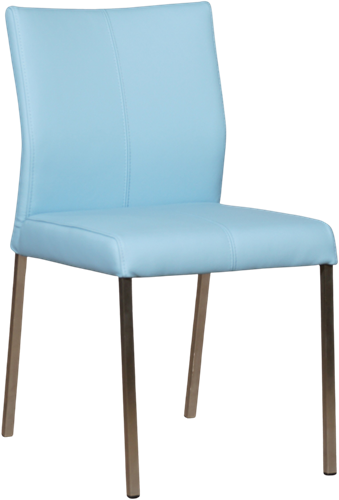 Leren eetkamerstoel Basic - Toledo Leer Sky Blue - RVS