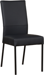 Leren eetkamerstoel Real - Toledo Leer Pacific - Kleur poot, zwart