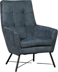 Leren fauteuil Proud - Kenia Leer Denim