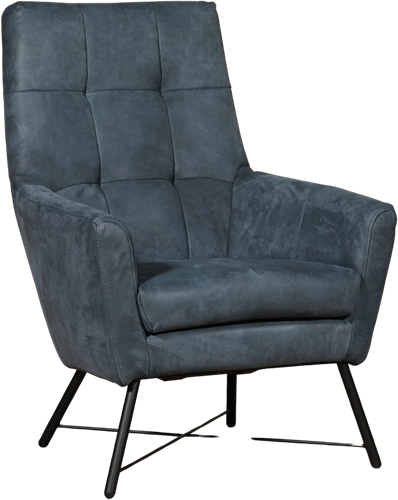 Leren fauteuil Proud - Kenia Leer Denim