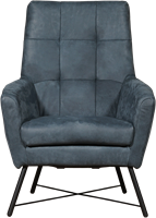 Leren fauteuil Proud - Kenia Leer Denim-2