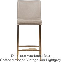 Leren barkruk Break laag - Hermes Antracite (donkergrijs) - Kleur poot, RVS-2