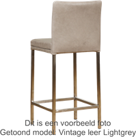 Leren barkruk Break laag - Hermes Antracite (donkergrijs) - Kleur poot, RVS-3