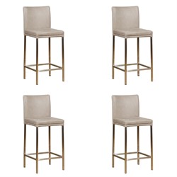 Leren barstoel Break laag - set van 4 stoelen