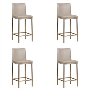 SHOPX HUISCOLLECTIE Set van 4 Leren barstoel Break laag - Echt leer, Modern, Comfortabel en kies uit meer dan 150+ kleuren - Ontdek de Vele Leersoorten en Kleuren bij ShopX