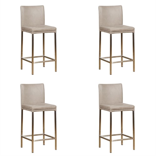Leren barstoel Break laag - set van 4 stoelen