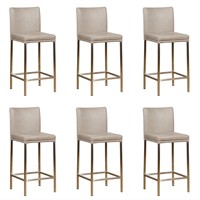 Leren barstoel Break laag - set van 6 stoelen