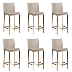 Leren barstoel Break laag - set van 6 stoelen