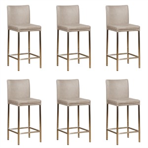 SHOPX HUISCOLLECTIE Set van 6 Leren barstoel Break laag - Echt leer, Modern, Comfortabel en kies uit meer dan 150+ kleuren - Ontdek de Vele Leersoorten en Kleuren bij ShopX