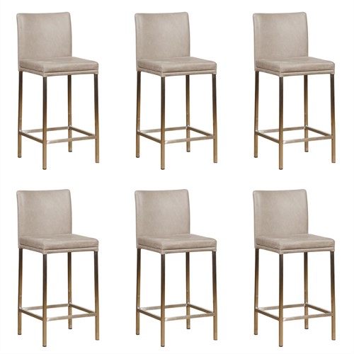 Leren barstoel Break laag - set van 6 stoelen