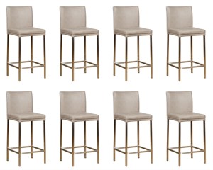SHOPX HUISCOLLECTIE Set van 8 Leren barstoel Break laag - Echt leer, Modern, Comfortabel en kies uit meer dan 150+ kleuren - Ontdek de Vele Leersoorten en Kleuren bij ShopX