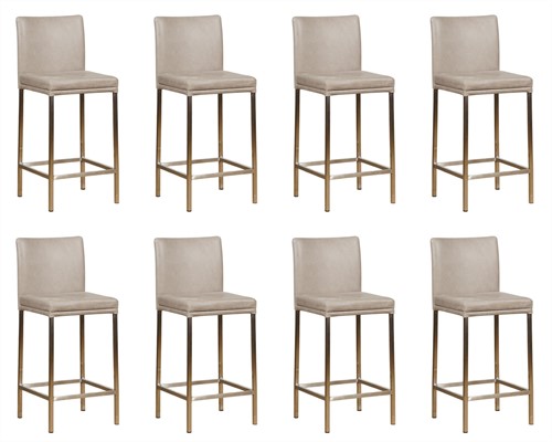 Leren barstoel Break laag - set van 8 stoelen