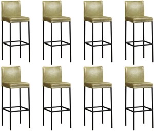 Leren barstoel break hoog, groen leer, groene barkruk