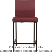 Leren barkruk Bright laag - Granada Sahara (cognac) - Kleur poot, zwart-2