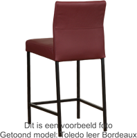 Leren barkruk Bright laag - Granada Sahara (cognac) - Kleur poot, zwart-3