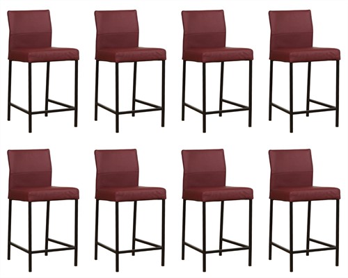 Leren barkruk Bright laag - set van 8 krukken