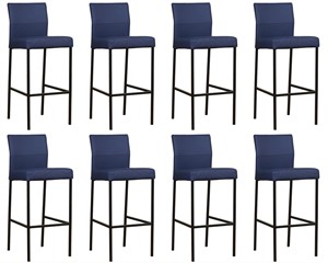 Set van 8 Leren barkrukken Bright hoog