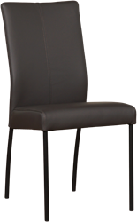 Leren eetkamerstoel Comfort - Toledo Leer Caffe - Rond - Zwart