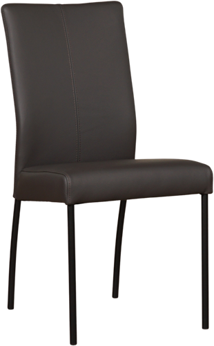 Leren eetkamerstoel Comfort - Toledo Leer Caffe - Rond - Zwart