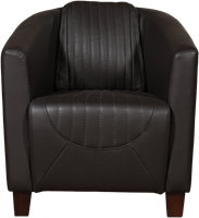Leren kuipstoel Press Special - Massif Leer Marron - Hout bruin-2