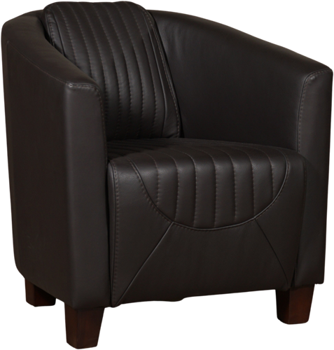Leren kuipstoel Press Special - Massif Leer Marron - Hout bruin