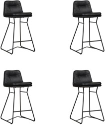 Leren barkruk Candy laag - set van 4 krukken